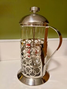 NWoT French Press Stainless Steel & Clear Glass Coffee Maker